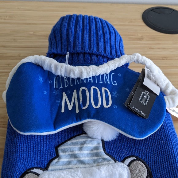 Hot Water Bottle w/ Cozie + Eye Mask - Picture 3 of 4